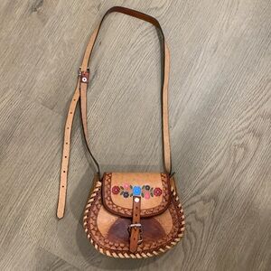 Handmade 100%leather made in Mexico cross body vintage style bag
